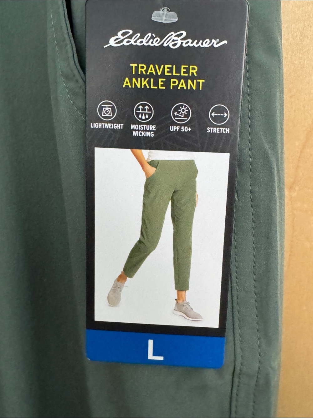 NWT women’s Eddie Bauer traveler ankle pants color green size Large item 1669563 - Picture 6 of 15